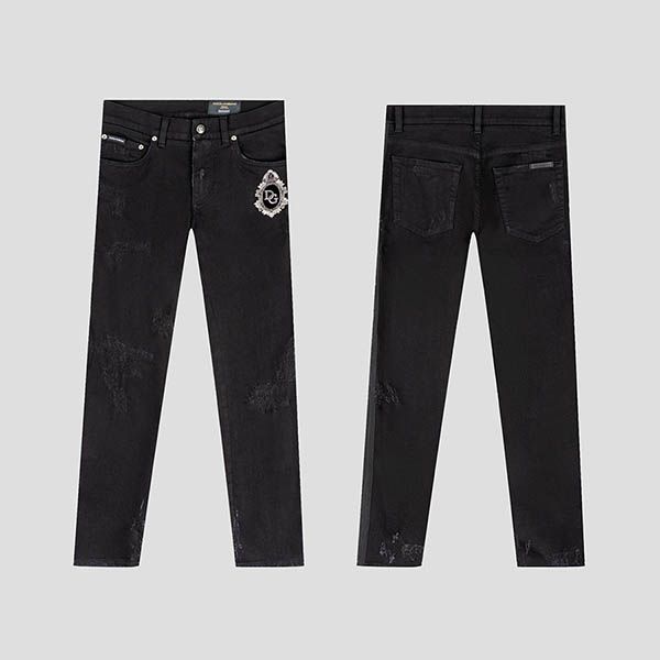 Quần Jeans Nam Dolce & Gabbana D&G Black With Logo Embroidered Dáng Skinny GW40LZ G8BV0 S9001 Màu Đen - 3