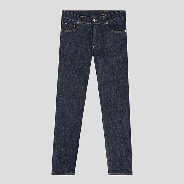 Quần Jeans Nam Dolce & Gabbana D&G Blue Stretch Tag Silver Dáng Slim GY07CD G8HA5 S9001 Màu Xanh