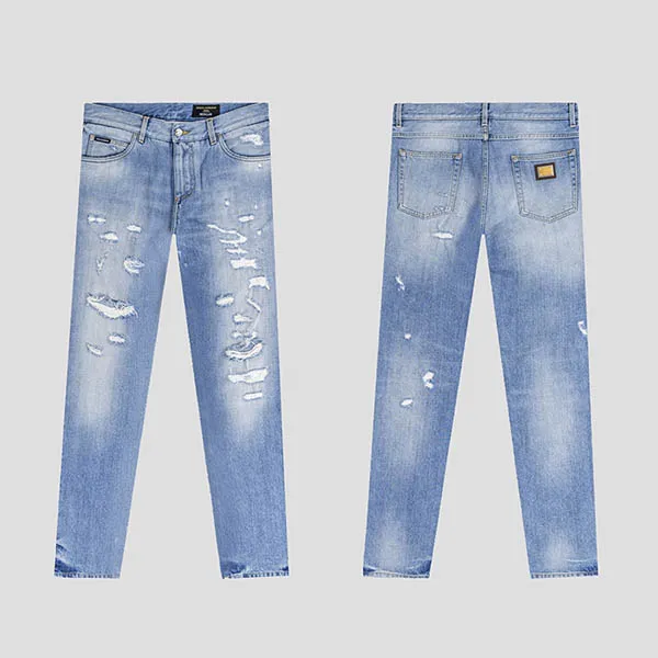Quần Jeans Nam Dolce & Gabbana D&G Blue Tag Gold Dáng Regular GYJCCD G8DO1 S9001 Màu Xanh Nhạt - Thời trang - Vua Hàng Hiệu