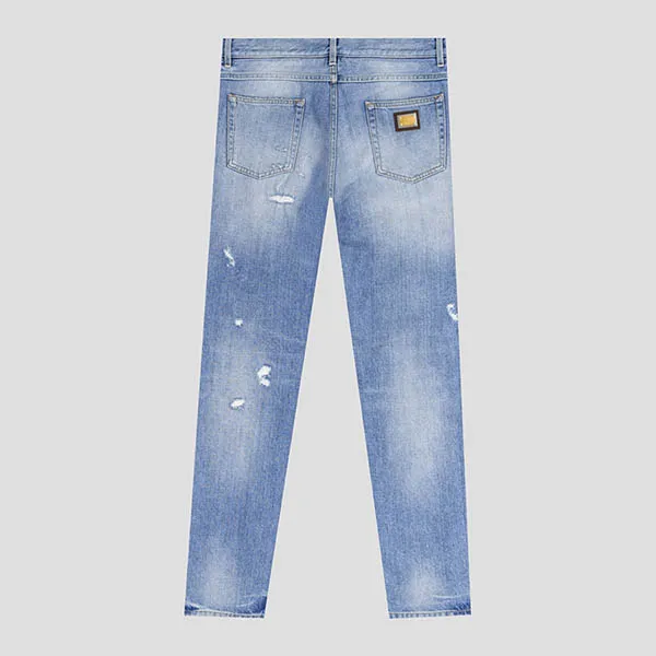 Quần Jeans Nam Dolce & Gabbana D&G Blue Tag Gold Dáng Regular GYJCCD G8DO1 S9001 Màu Xanh Nhạt - Thời trang - Vua Hàng Hiệu