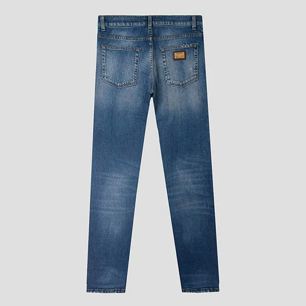 Quần Jeans Nam Dolce & Gabbana D&G Logo Appliqued Dáng Skinny GY07LD G8BF7 S9001 Màu Xanh