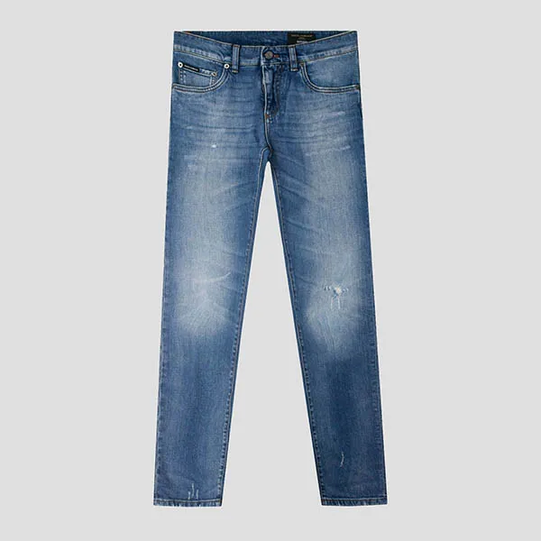 Quần Jeans Nam Dolce & Gabbana D&G Logo Appliqued Dáng Skinny GY07LD G8BF7 S9001 Màu Xanh