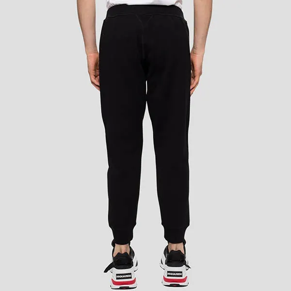Quần Jogger Nam Dsquared2 Black With Logo ICON Printed S79KA0001 S25516 965 Màu Đen