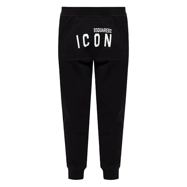 Quần Jogger Nam Dsquared2 Black With Logo ICON Printed S79KA0001 S25516 965 Màu Đen