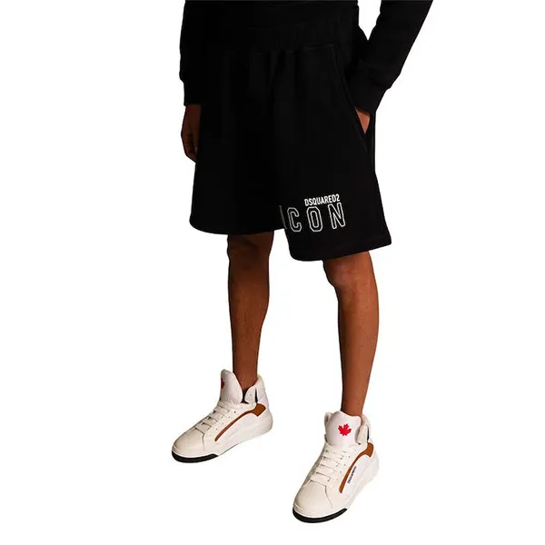 Quần Short Nam Dsquared2 Black With Logo ICON OUTLINE Printed S79MU0043 S25516 965 Màu Đen - Thời trang - Vua Hàng Hiệu