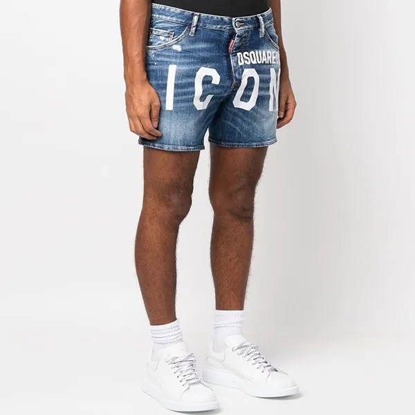 Quần Short Nam Dsquared2 Blue Logo ICON Printed Dáng Commando S79MU0046 S30342 470 Màu Xanh Nhạt - Thời trang - Vua Hàng Hiệu
