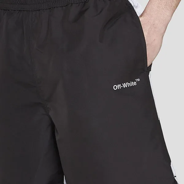Quần Short Nam Off-White Black Diag Surfer With Logo Printed OMFD008S23FAB001/1001 Màu Đen Trắng Size L