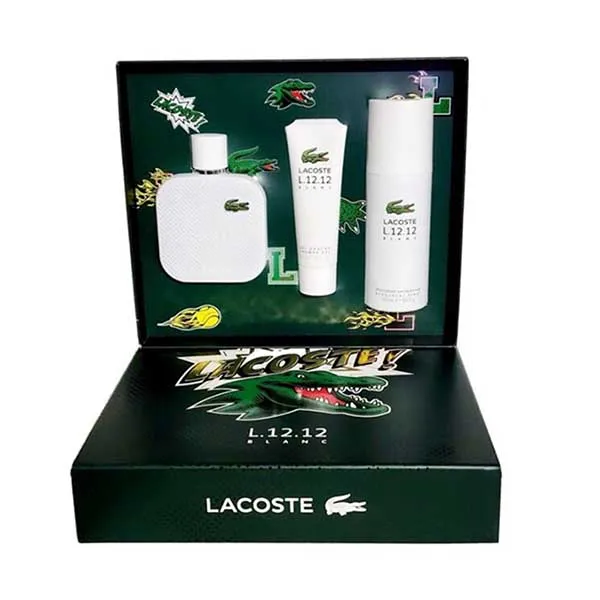 Set Nước Hoa Nam Lacoste Eau De Lacoste L.12.12 Blanc Pure Gift 3 Món