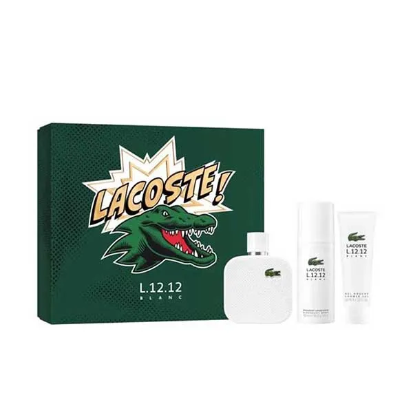 Set Nước Hoa Nam Lacoste Eau De Lacoste L.12.12 Blanc Pure Gift 3 Món