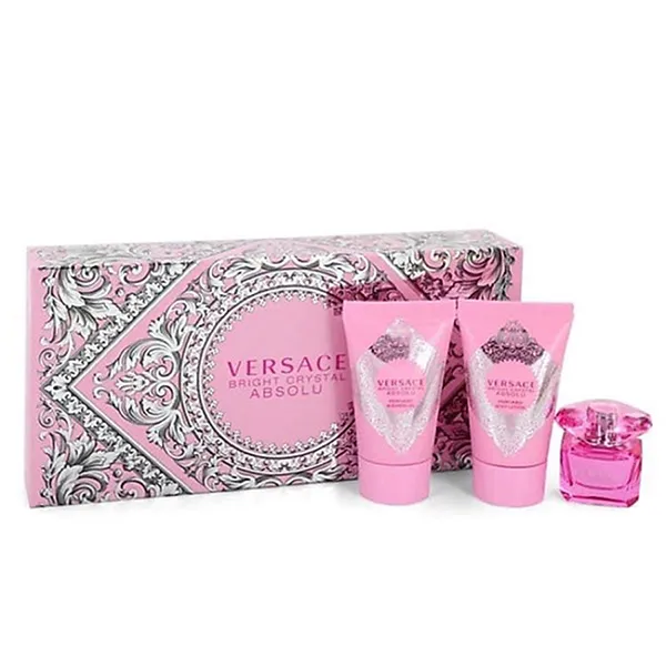 Set Nước Hoa Versace Bright Crystal Absolu 5ml + Sữa Tắm 25ml + Dưỡng Thể 25ml