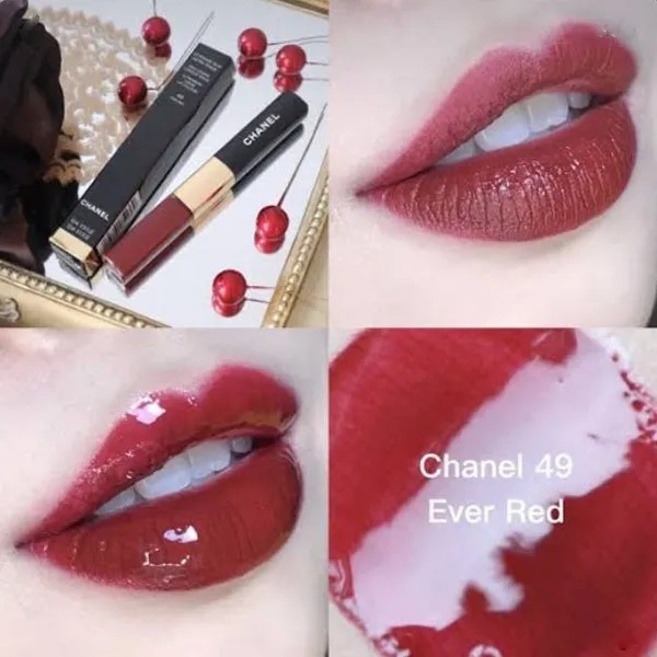 Son Kem Chanel Duo Ultra Tenue Liquid 49 Ever Red Màu Đỏ Đậm
