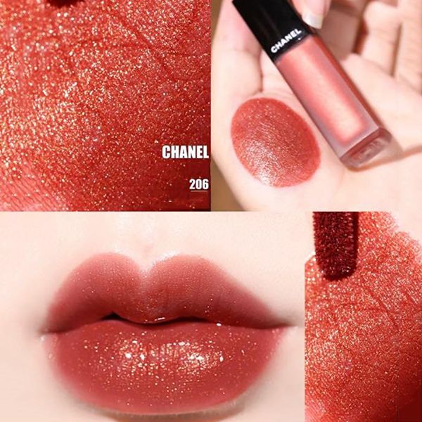 Son Kem Chanel Rouge Allure Ink Matte Liquid Lip Colour 206 Metallic Copper Màu Đỏ Cam Ánh Kim - 4