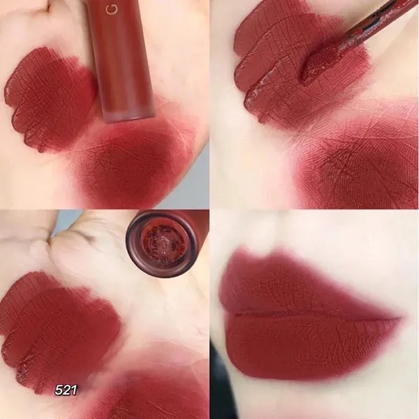 Son Kem Gucci Liquid Matte 521 Nellie Cherrie Màu Đỏ Gạch