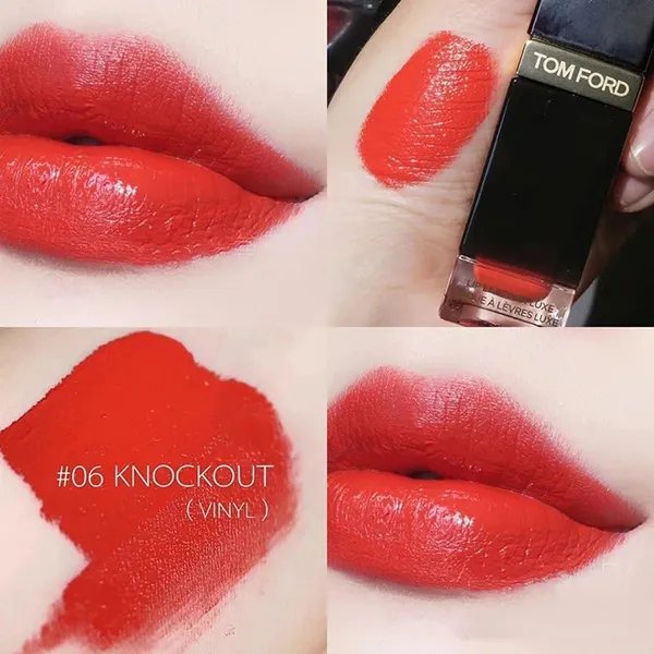 Son Kem Tom Ford Lip Lacquer Luxe 06 Knockout 6ml Màu Cam Đỏ