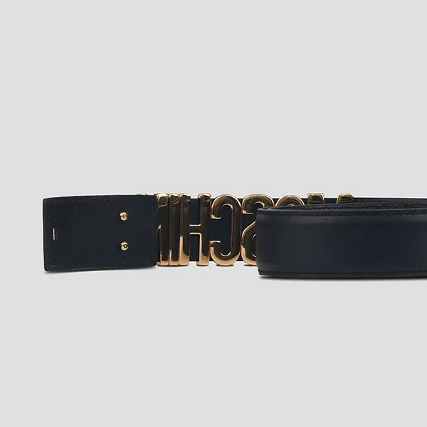 Thắt Lưng Nữ Moschino Black Leather - 8007 8001 A0555 Màu Đen Vàng Size 40 - Thắt lưng - Vua Hàng Hiệu