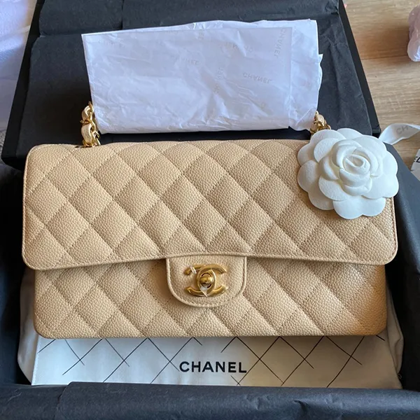 Mua Túi Đeo Chéo Nữ Chanel Beige Clair Caviar Medium Classic Ghw Màu Be -  Chanel - Mua tại Vua Hàng Hiệu h089203