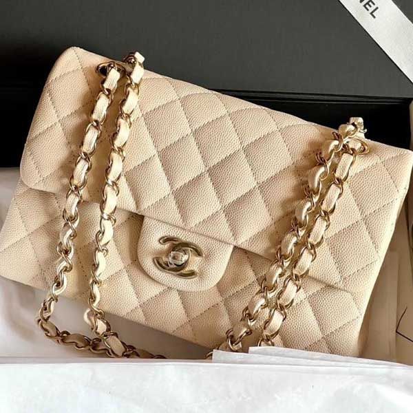 Túi Đeo Chéo Nữ Chanel Classic Small Handbag Màu Ecru - 1
