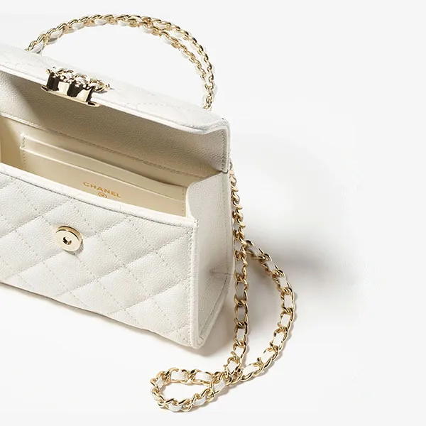 Túi Đeo Chéo Nữ Chanel Clutch With Chain AP3237 B10307 10601 Màu Trắng - Túi xách - Vua Hàng Hiệu