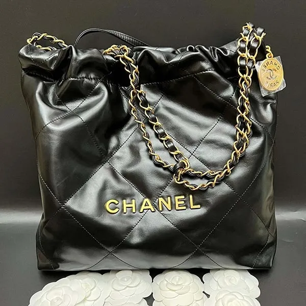 Túi Đeo Chéo Nữ Chanel 22 Shiny Calfskin Gold Tone Metal Black Small AS3980 B08037 94305 Màu Đen - Túi xách - Vua Hàng Hiệu