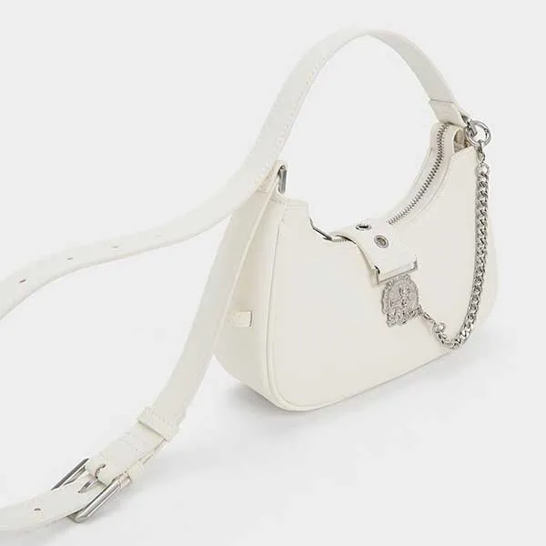 Túi Đeo Chéo Nữ Charles & Keith CNK Judy Hopps Belted Bag Cream 40271111 Màu Kem
