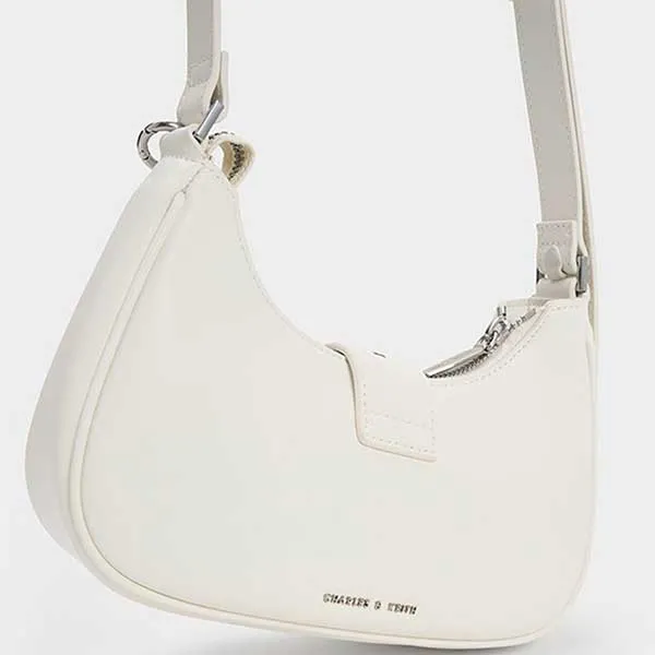 Túi Đeo Chéo Nữ Charles & Keith CNK Judy Hopps Belted Bag Cream 40271111 Màu Kem