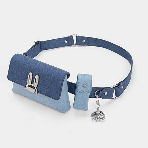 Túi Đeo Chéo Nữ Charles & Keith CNK Judy Hopps Denim Belted Pouch 81210021 Màu Denim Blue