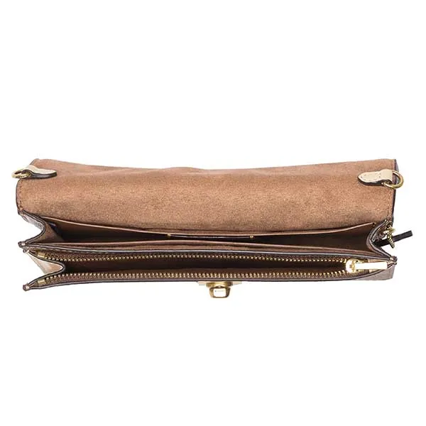 Túi Đeo Chéo Nữ Coach Coated Canvas Signature Crossbody Bag C2629 Màu Nâu Be