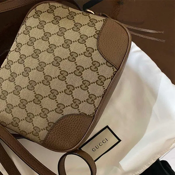Túi Đeo Chéo Nữ Gucci Bree Beige Original Canvas GG Logo Cross Body Bag Màu Nâu