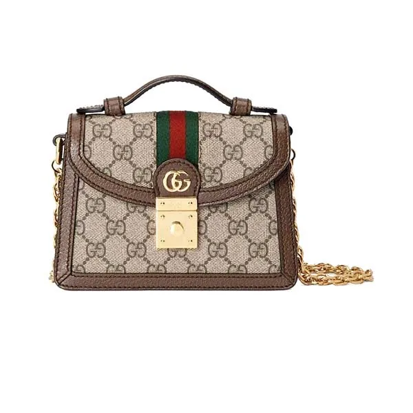 Túi Đeo Chéo Nữ Gucci Ophidia Mini Shoulder Bag 696180 96IWG 8745 Màu Nâu Be
