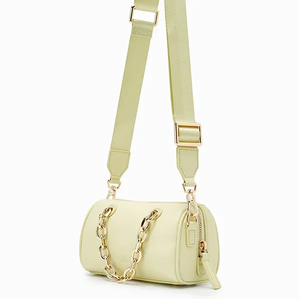 Túi Đeo Chéo Nữ Lyn Alyssa Logo Boston Crossbody Bags LL23CBF250 Màu Vàng Chanh