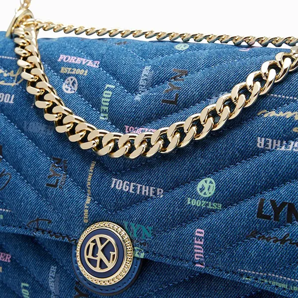 Túi Đeo Chéo Nữ Lyn Remi Denim Crossbody Bags LL23CBF141 Màu Xanh Denim