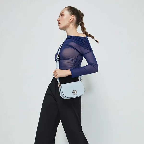 Túi Đeo Chéo Nữ Lyn Ursa Saddle Crossbody Bags LL23CBF013 Màu Xanh Blue