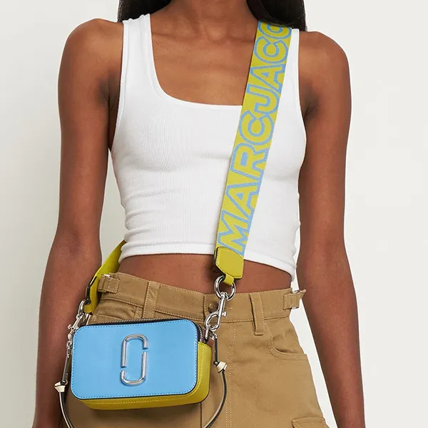 Túi Đeo Chéo Nữ Marc Jacobs The Snapshot Leather Shoulder Bag Màu Xanh Blue - Túi xách - Vua Hàng Hiệu