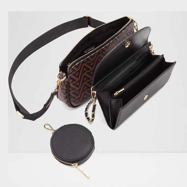 Túi Đeo Vai Aldo Dinna Zip Closure Crossbody 628179912797 Màu Nâu Đen