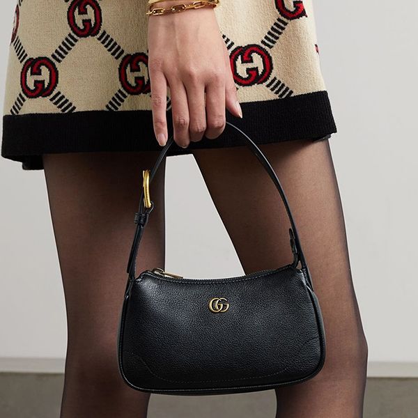 Túi Đeo Vai Gucci Aphrodite Embellished Textured-Leather Shoulder Bag 739076 AAA9F 1000 Màu Đen - 3