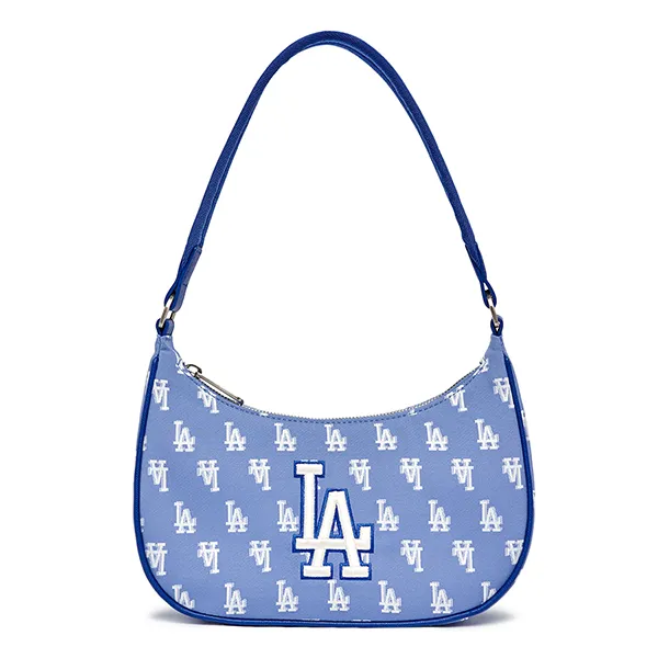 Túi Đeo Vai Nữ MLB Jacquard Hobo Monogram LA Dodgers 3ABQS012N-07CBL Màu Xanh Blue - Túi xách - Vua Hàng Hiệu