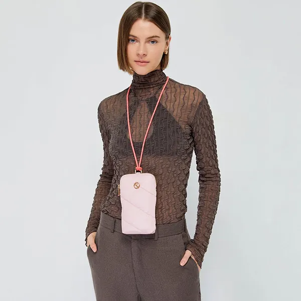 Túi Đựng Điện Thoại Lyn Mackencie Phone Pouch Crossbody Bags LL23CBF048 Màu Hồng - Túi xách - Vua Hàng Hiệu