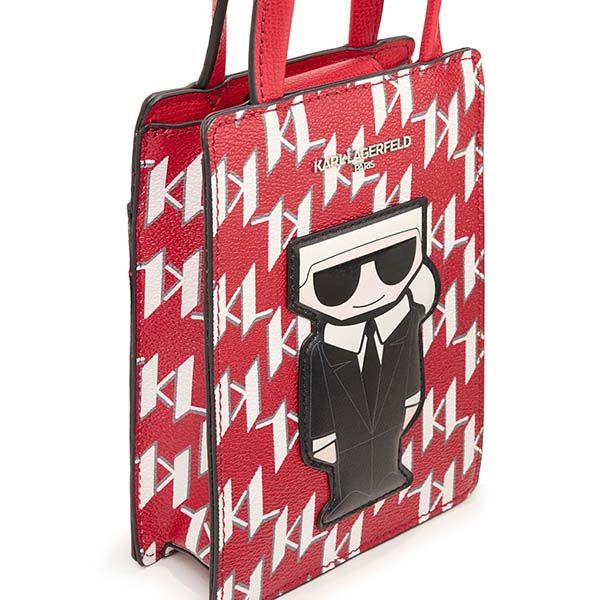 Túi Đựng Điện Thoại Nữ Karl Lagerfeld Maybelle Monogram Cell Phone Bag Màu Đỏ Trắng - 4