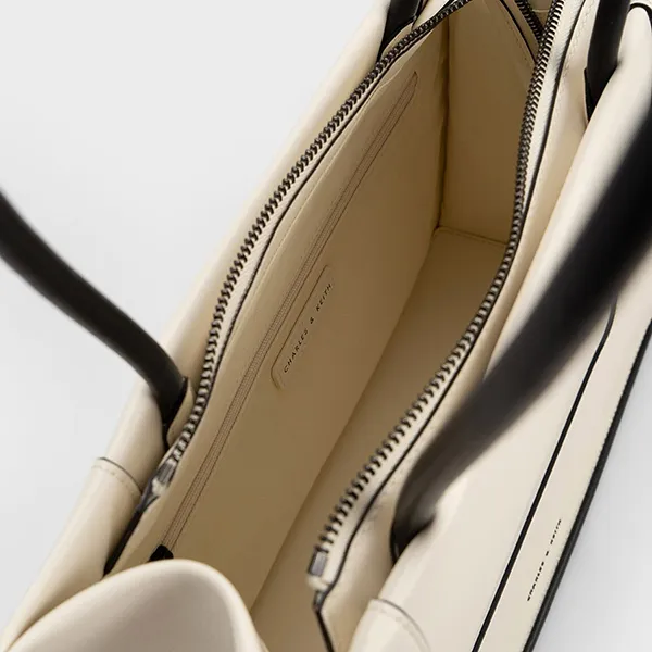 Túi Tote Nữ Charles & Keith CNK Daylla Tote Bag - Cream CK2-31200033 Màu Kem