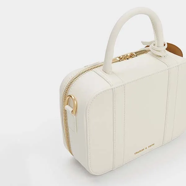 Túi Xách Nữ Charles & Keith CNK Judy Hopps Boxy Satchel CK11-51210025 Màu Trắng Kem