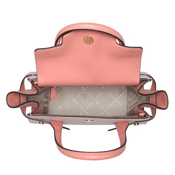 Túi Xách Tay Nữ Michael Kors MK Medium Signature Carmen In Sherbert Multi 35S2GNMS8V Màu Hồng Cam - Túi xách - Vua Hàng Hiệu