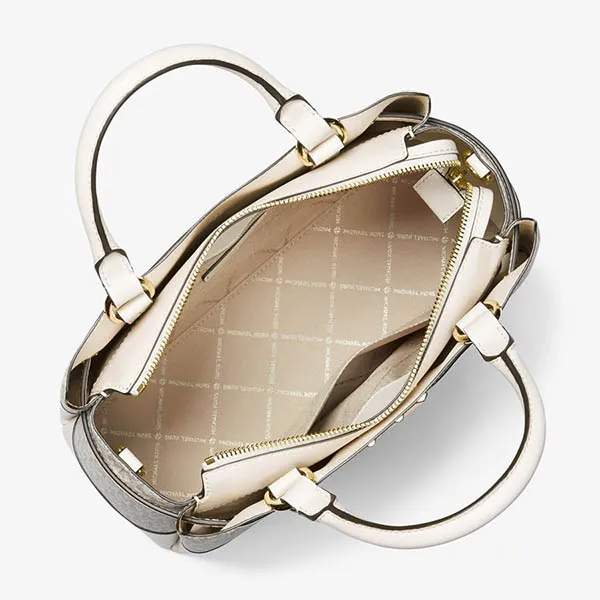 Túi Xách Tay Nữ Michael Kors MK Reed Large Logo Belted Satche 35S3G6RS3B Màu Trắng - Túi xách - Vua Hàng Hiệu