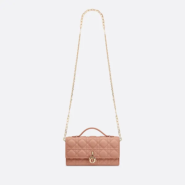 Túi Xách Tay Nữ Dior MINI Bagrose Des Vents Cannage Lambskin S0980ONMJ_M49P Màu Hồng Da