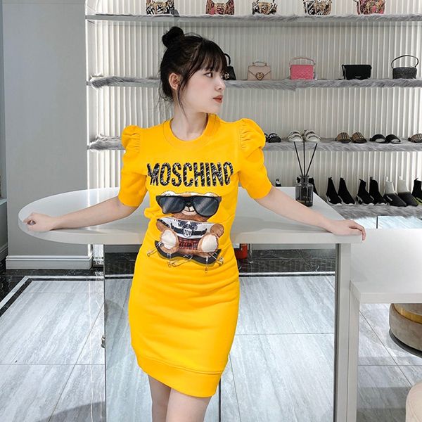 Váy Nữ Moschino Yellow Mixed Teddy Bear Printed - V0451 5527 3029 Màu Vàng - 4