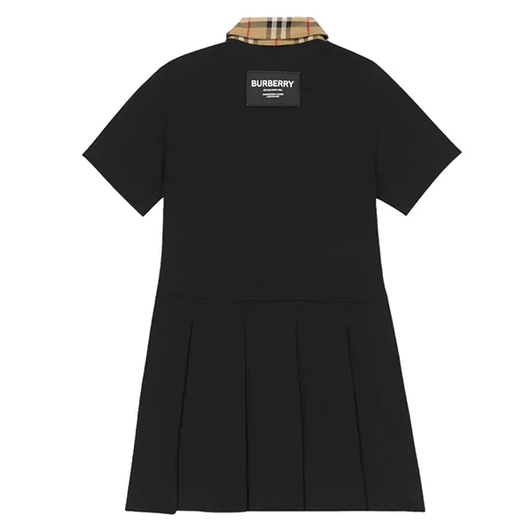 Váy Polo Nữ Burberry Black With Collar Check Camel Printed 8053563 Màu Đen
