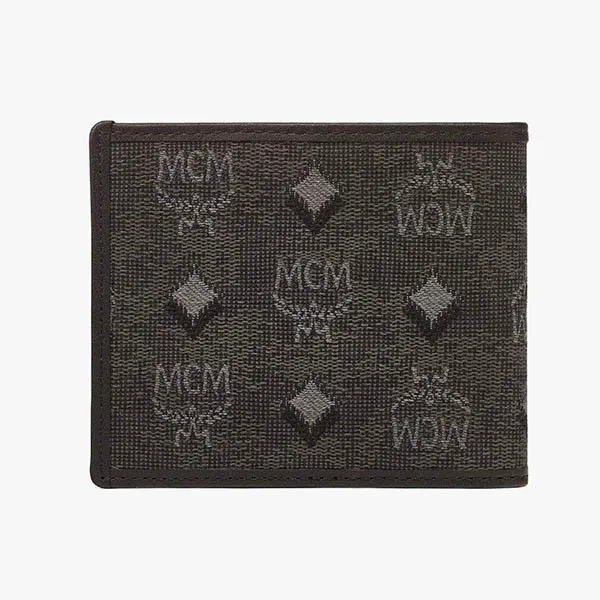 Ví MCM Aren Bifold Wallet In Vintage Monogram Jacquard MXSCATA01ED001 Màu Đen - Túi xách - Vua Hàng Hiệu