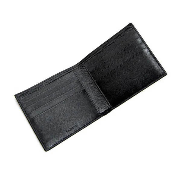Ví Nam Balenciaga Cash Square Folded Coin Wallet In Black Màu Đen
