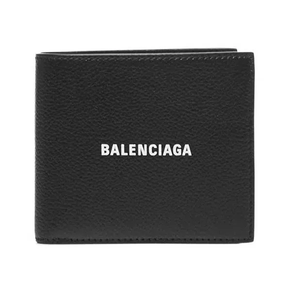 Ví Nam Balenciaga Cash Square Folded Coin Wallet In Black Màu Đen