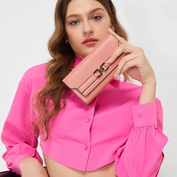 Ví Nữ Lyn Caven Long Wallets LL23CWS032 Màu Cam Nhạt