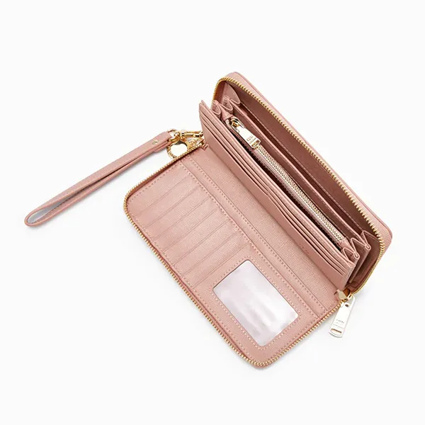 Ví Nữ Lyn Coin Continental Zip Wallets LL22CWS022 Màu Be Hồng